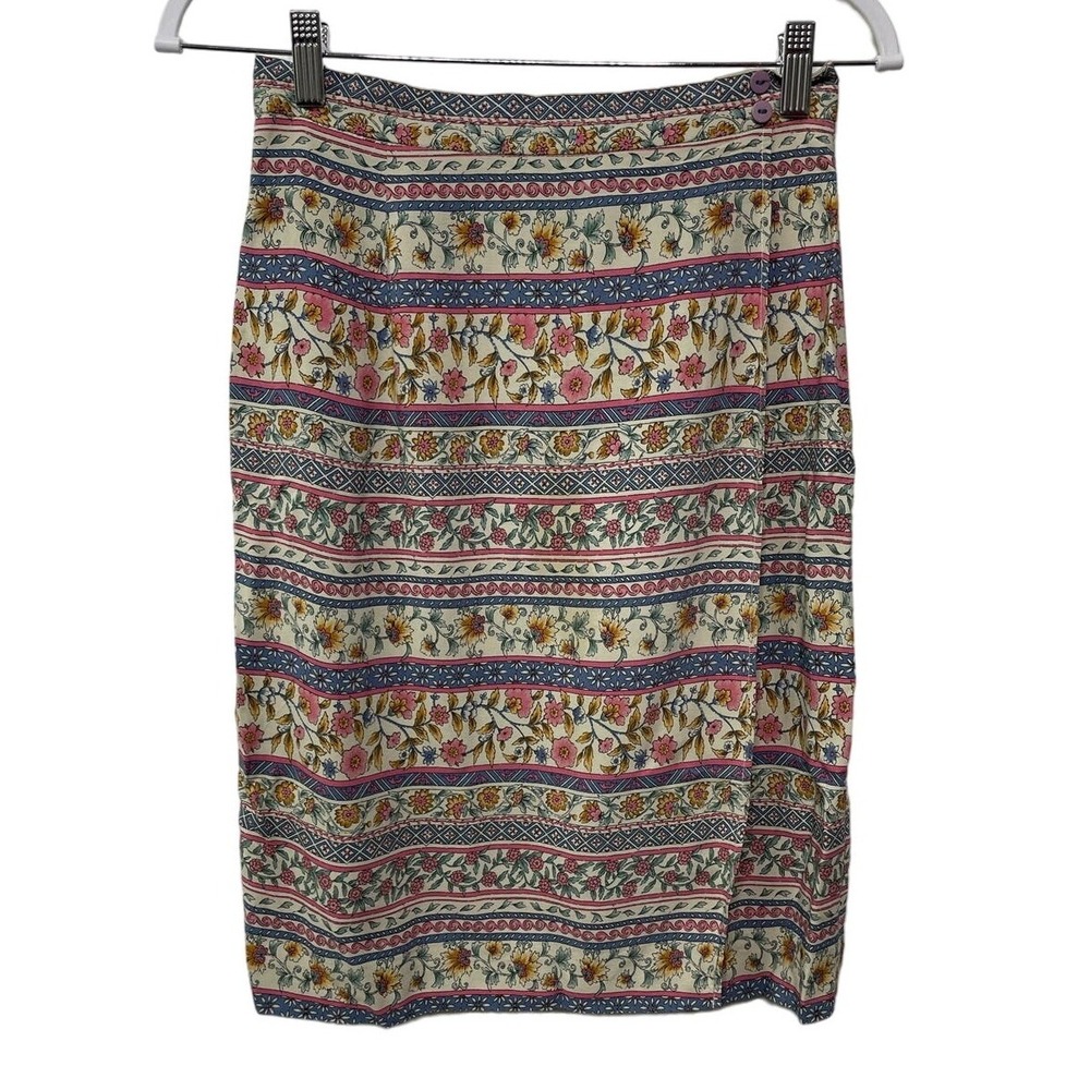 Vintage Talbot Floral Pencil Skirt Flower Quilt Pattern Cottage Light Academia 6
